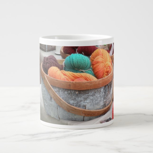 Caneca De Café Grande Fios na cesta de latido de pássaros (Frente)