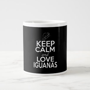 Caneca De Café Grande Fique calmo e ame Iguanas