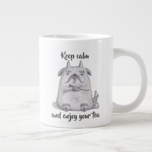 Caneca De Café Grande Fique calmo e desfrute do seu chá/ personalizado/