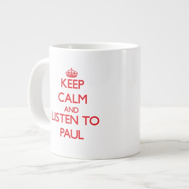 Caneca De Café Grande Fique calmo e escute o Paul (Frente Esquerda)