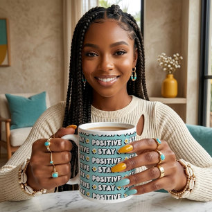 Caneca De Café Grande Fique Positivo