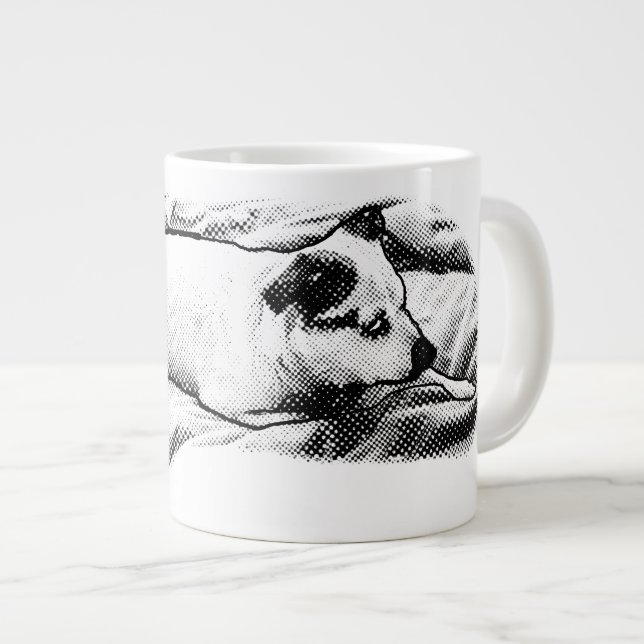 Caneca De Café Grande Fireside Terrier com Especkles de Neve (Frente Esquerda)