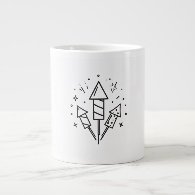 Caneca De Café Grande fireworks (Frente)