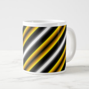 Caneca De Café Grande Fita-arco-íris branca-preta amarela