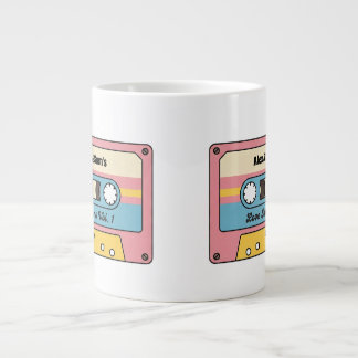 Caneca De Café Grande Fita Cassete Personalizada de Love Jams – Nome Per