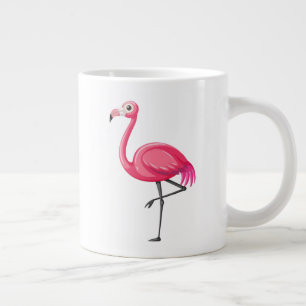 Caneca De Café Grande Flamingo em Estilo Cartoon-23654