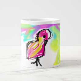Caneca De Café Grande Flamingo Joy