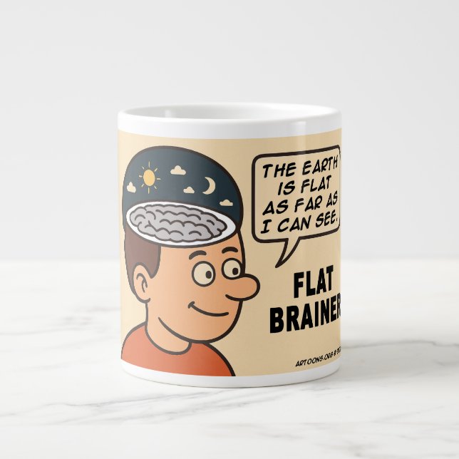 Caneca De Café Grande Flat Brainer (Frente)