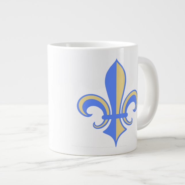 Caneca De Café Grande Fleur-de-Lis de Dupla Cor (Frente Esquerda)