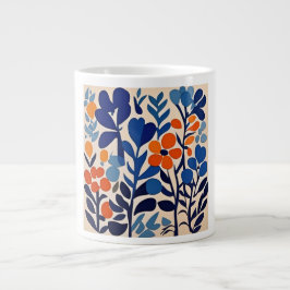 Caneca De Café Grande fleurs retro 70's