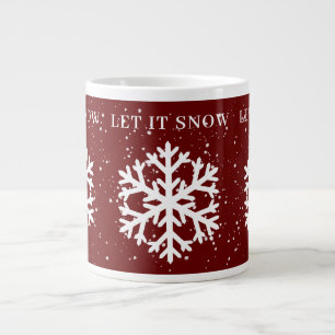 Caneca De Café Grande Floco de neve branco grande, deixe-o nevar
