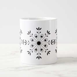 Caneca De Café Grande Floco de neve de Natal moderno escandinavo