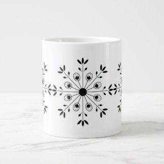 Caneca De Café Grande Floco de neve de Natal moderno escandinavo