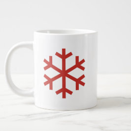 Caneca De Café Grande Floco de neve de Natal Vermelho