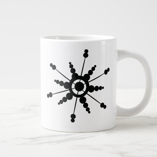 Caneca De Café Grande Flocos de neve Flocos geométricos Feriado de inver (Direita)