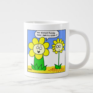 Caneca De Café Grande Flor Amarelo Fácil e Engraçado no Gardener de Ca