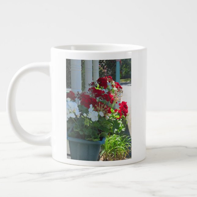 Caneca De Café Grande Flor Box Geraniums - Martha's Vineyard (Esquerda)