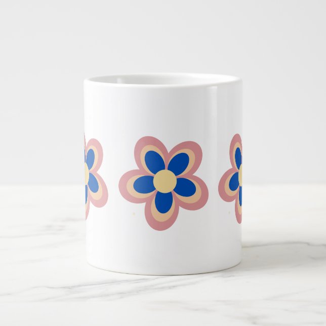 Caneca De Café Grande Flor Colorida (Frente)