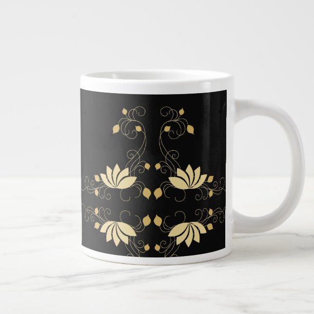 Caneca De Café Grande Flor da meia-noite (Direita)
