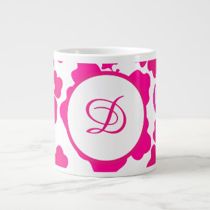 Caneca De Café Grande flor de hibisco tropical hawaii rosa floral rosa