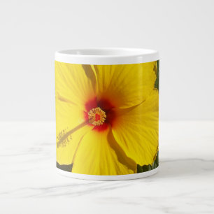 Caneca De Café Grande Flor de Hibiscus Amarelo