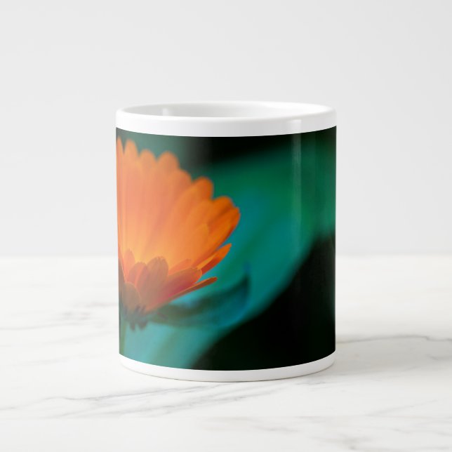 Caneca De Café Grande Flor de margarida laranja (Frente)