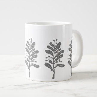 Caneca De Café Grande Flor de silhueta mínima botânica