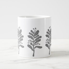 Caneca De Café Grande Flor de silhueta mínima botânica