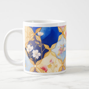 Caneca De Café Grande Flor quadrado 005