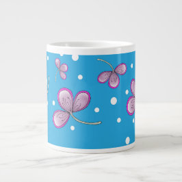 Caneca De Café Grande Flor Rosa Quimérica - Flor Divertido