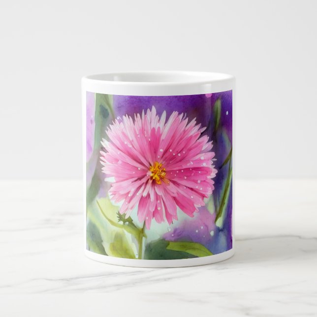 Caneca De Café Grande Flor Roxo (Frente)