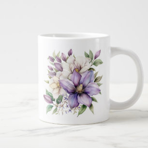 Caneca De Café Grande Floral