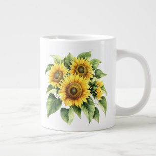 Caneca De Café Grande Floral
