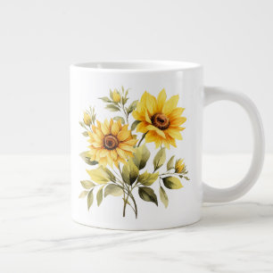 Caneca De Café Grande Floral