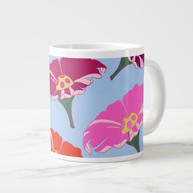 Caneca De Café Grande Floral (Frente Esquerda)