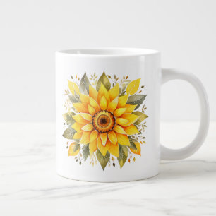 Caneca De Café Grande Floral
