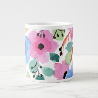 Caneca De Café Grande Floral-1 de Aquarela