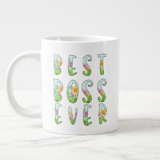 Caneca De Café Grande Floral Best Boss Alguma Vez Specialty Mug
