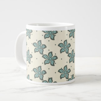 Caneca De Café Grande Floral de Cinzas Gordas