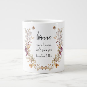 Caneca De Café Grande Floral Greenerescência Vovó Nomes de Netos