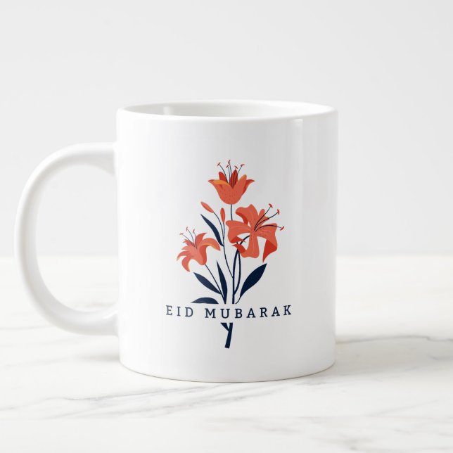 Caneca De Café Grande Floral Lily Coffee Mug. Inspiração brilhante (Esquerda)
