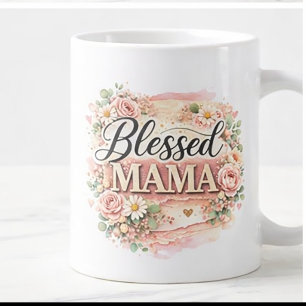 Caneca De Café Grande Floral Mãe Abencoada
