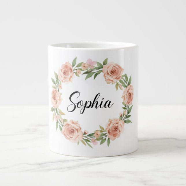 Caneca De Café Grande Floral Sophia Coffee Mug (Frente)