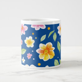 Caneca De Café Grande Flores