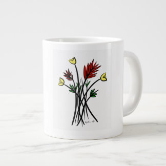 Caneca De Café Grande Flores