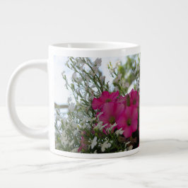 Caneca De Café Grande Flores brancas e cor-de-rosa - Martha's Vineyard