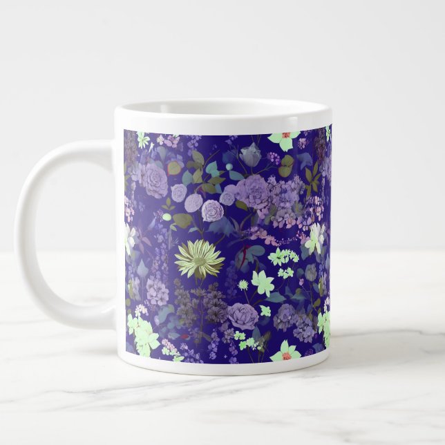 Caneca De Café Grande Flores com atmosfera elegante e misteriosa (Esquerda)