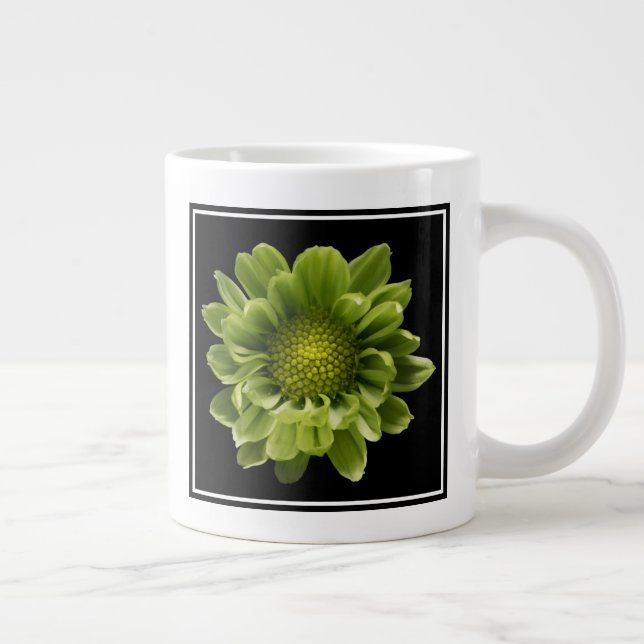 Caneca De Café Grande Flores | Crolisântemo Verde (Direita)