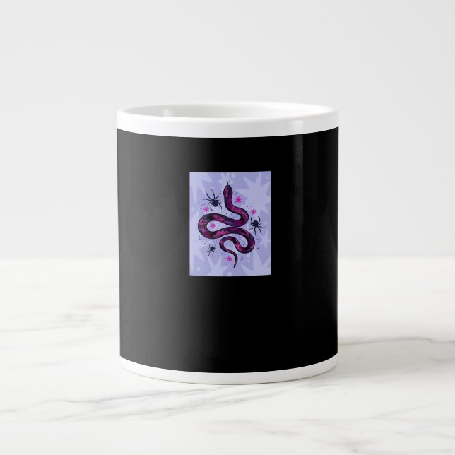 Caneca De Café Grande Flores de aranhas Cobra de Whimsigoth (Frente)