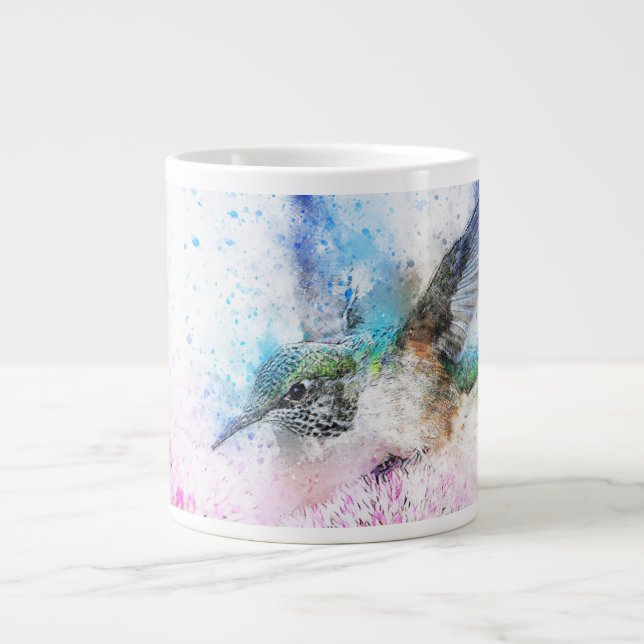 Caneca De Café Grande Flores De Aves (Frente)